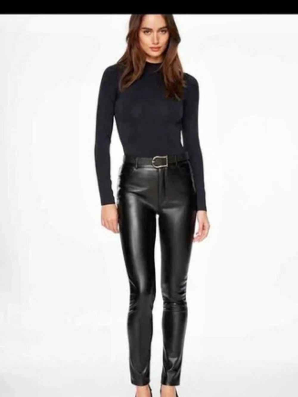 Dynamite Kate Faux Leather Skinny Pants Black Size 6